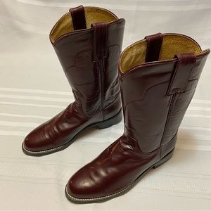Tony Lama Burgundy Vintage Leather Womens Western Cowgirl Boots size 5.5